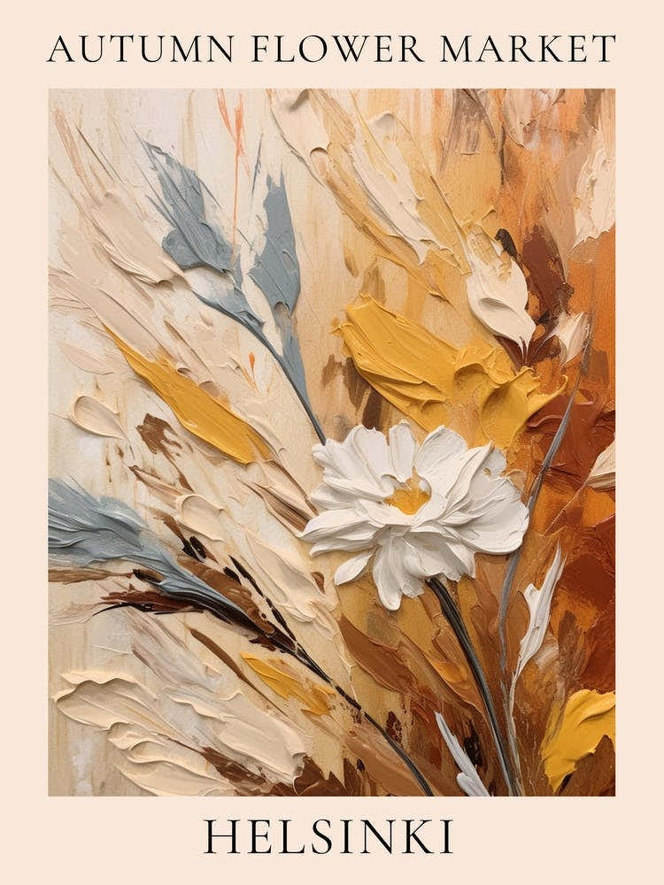 Autumn Flower Market Poster Helsinki