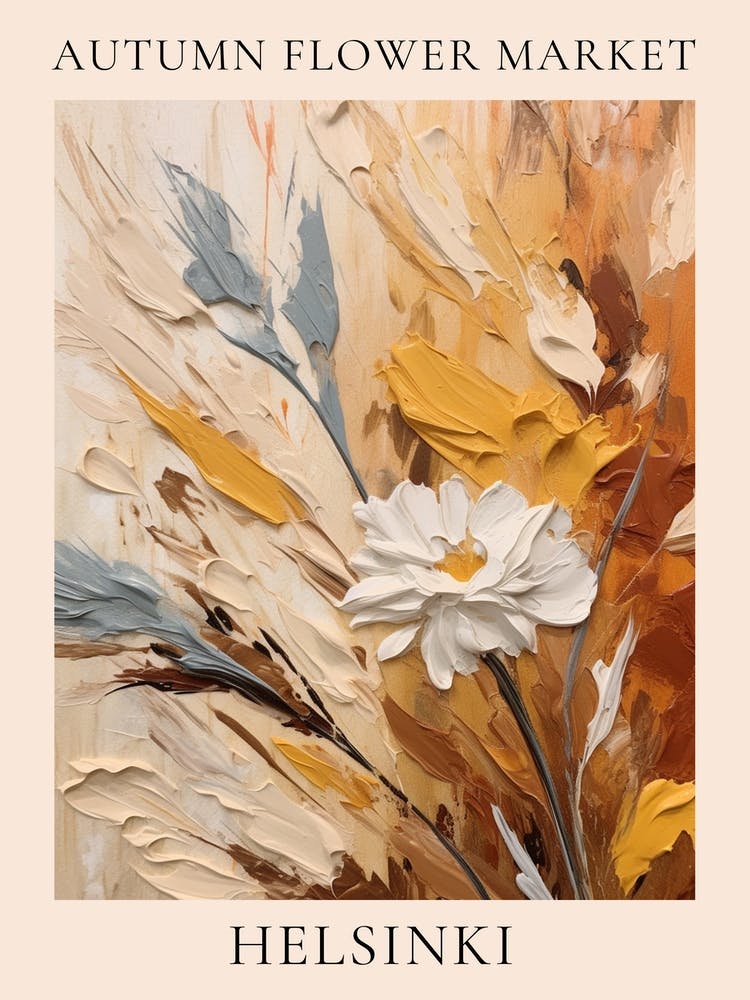 Autumn Flower Market Poster Helsinki
