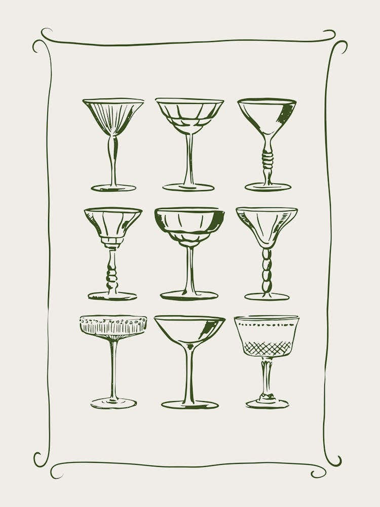 Cocktail Glass Poster