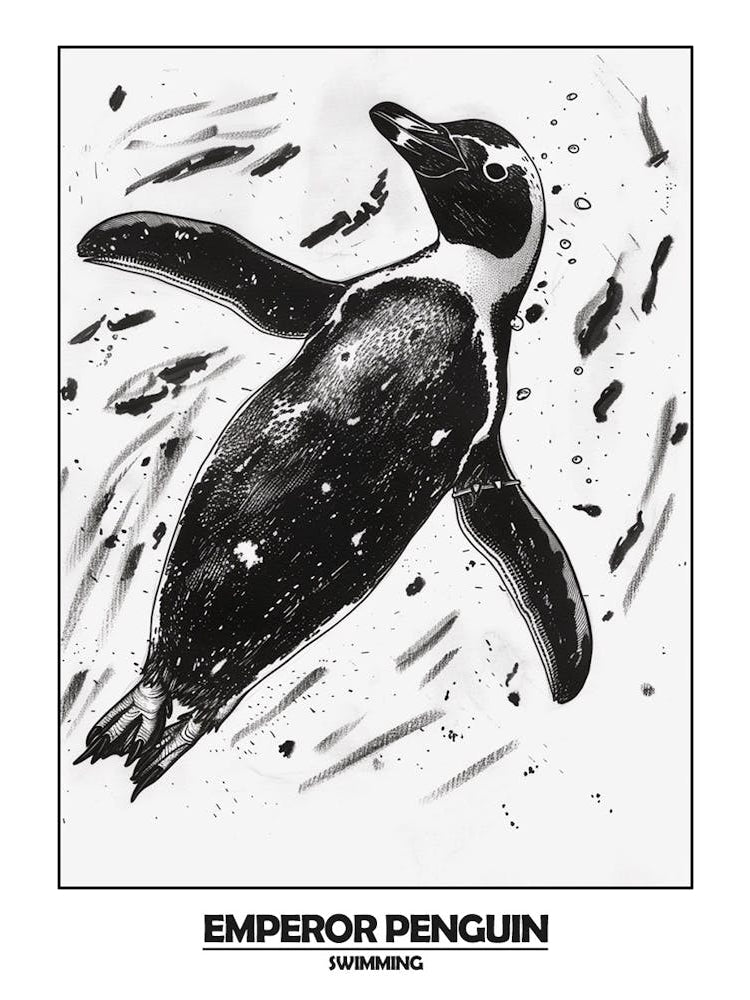 Penguin Swimming Poster 3