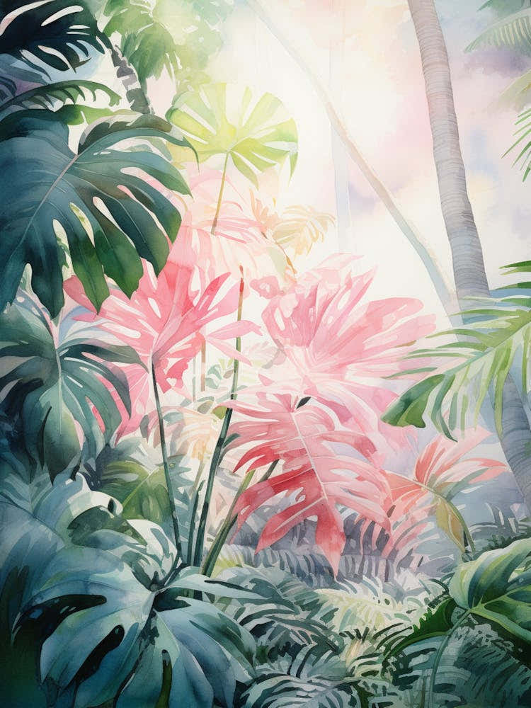 Watercolor Painting Of Anse Cocos, La Digue Seychelles 1