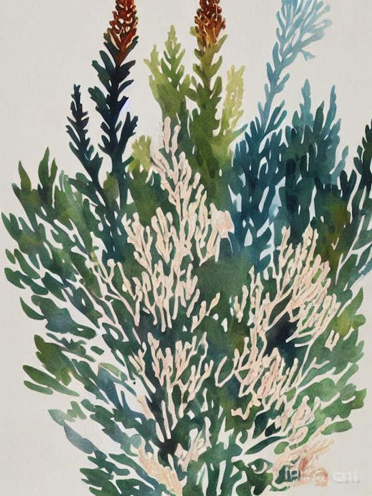 Acropora Jacquelineae Vintage Graphic Watercolour