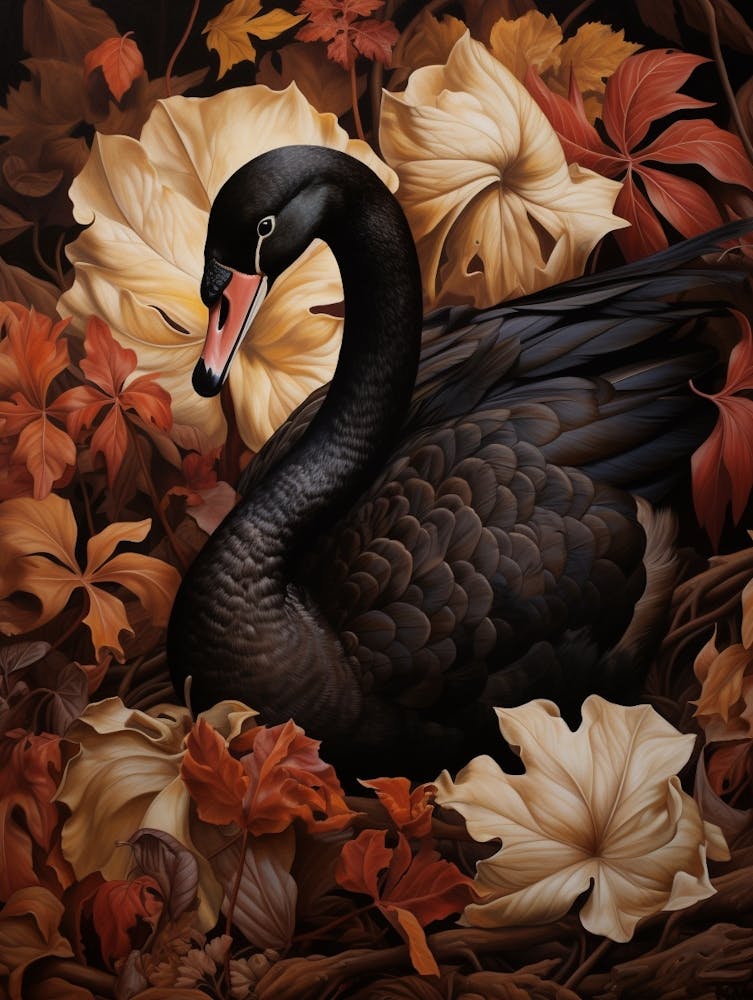 Dark And Moody Botanical Swan 1