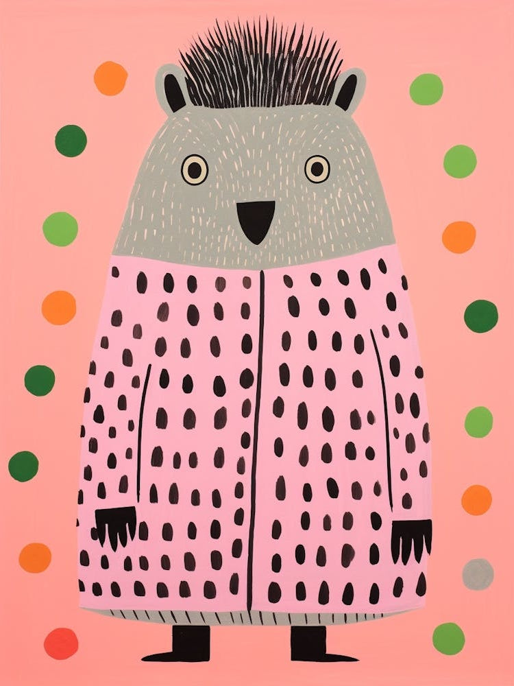 Pink Polka Dot Porcupine