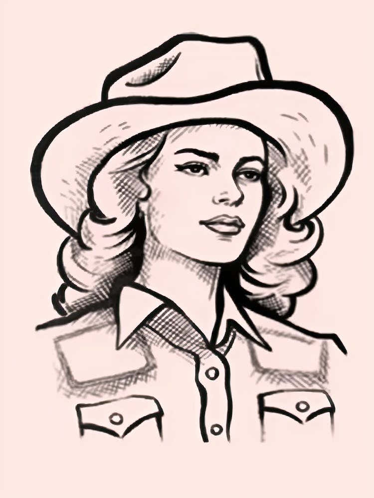 Cowgirl Portrait Pink 1