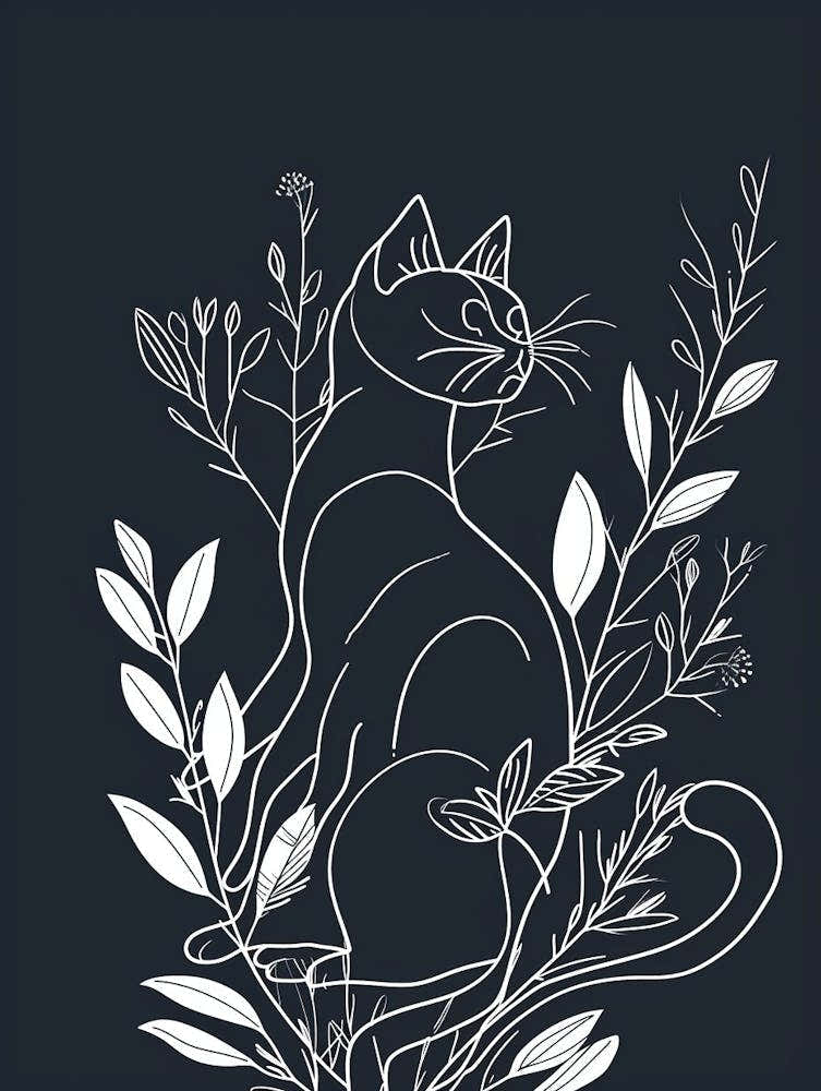 Pixiebob Cat Minimalist Illustration 1