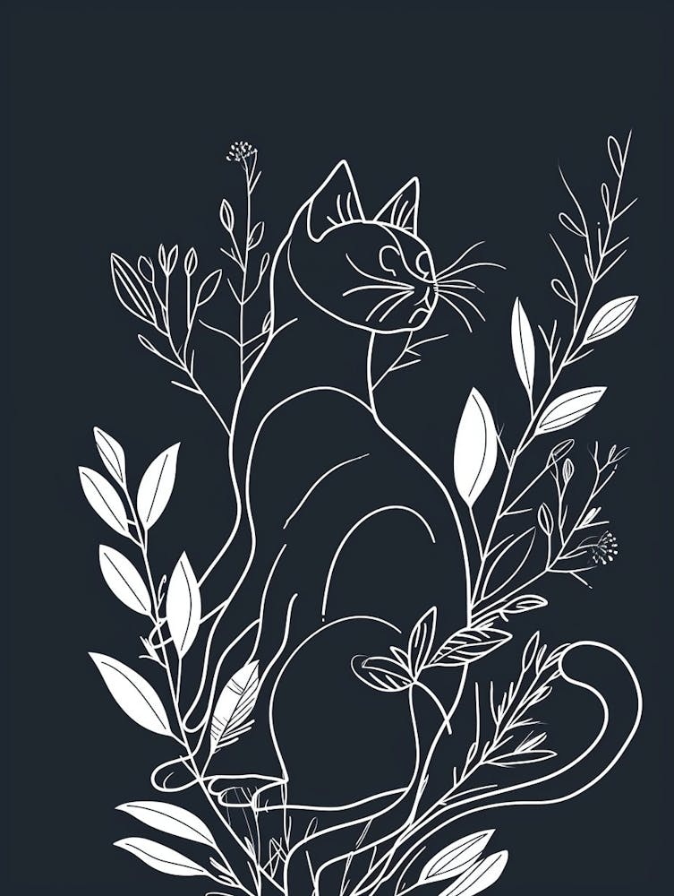 Pixiebob Cat Minimalist Illustration 1