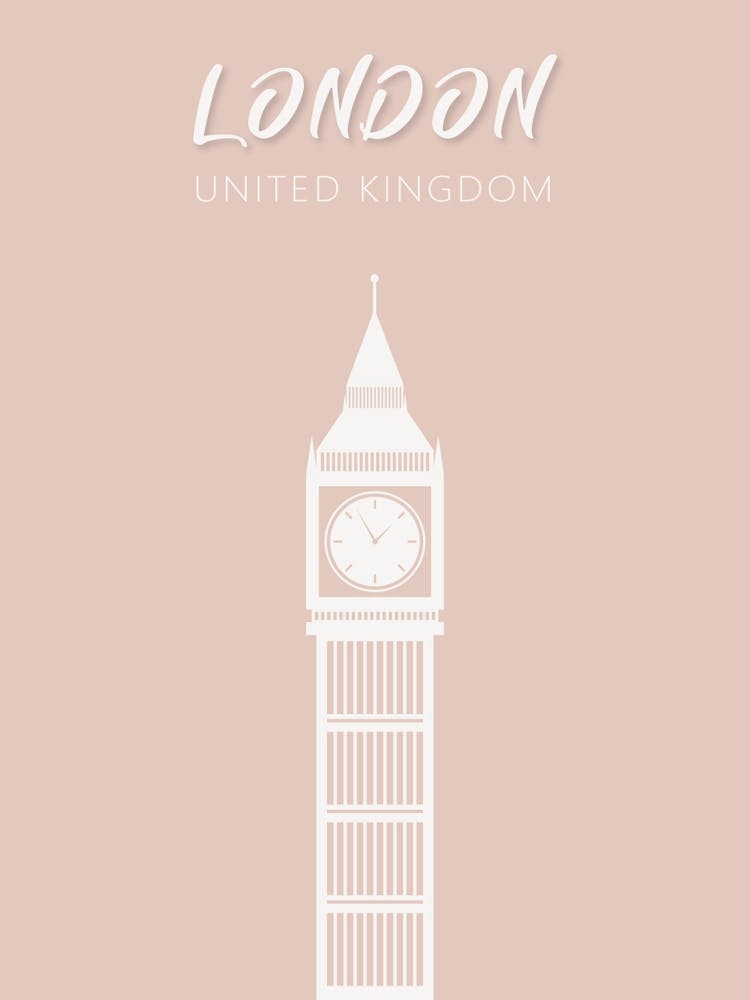 Pink London Big Ben Print