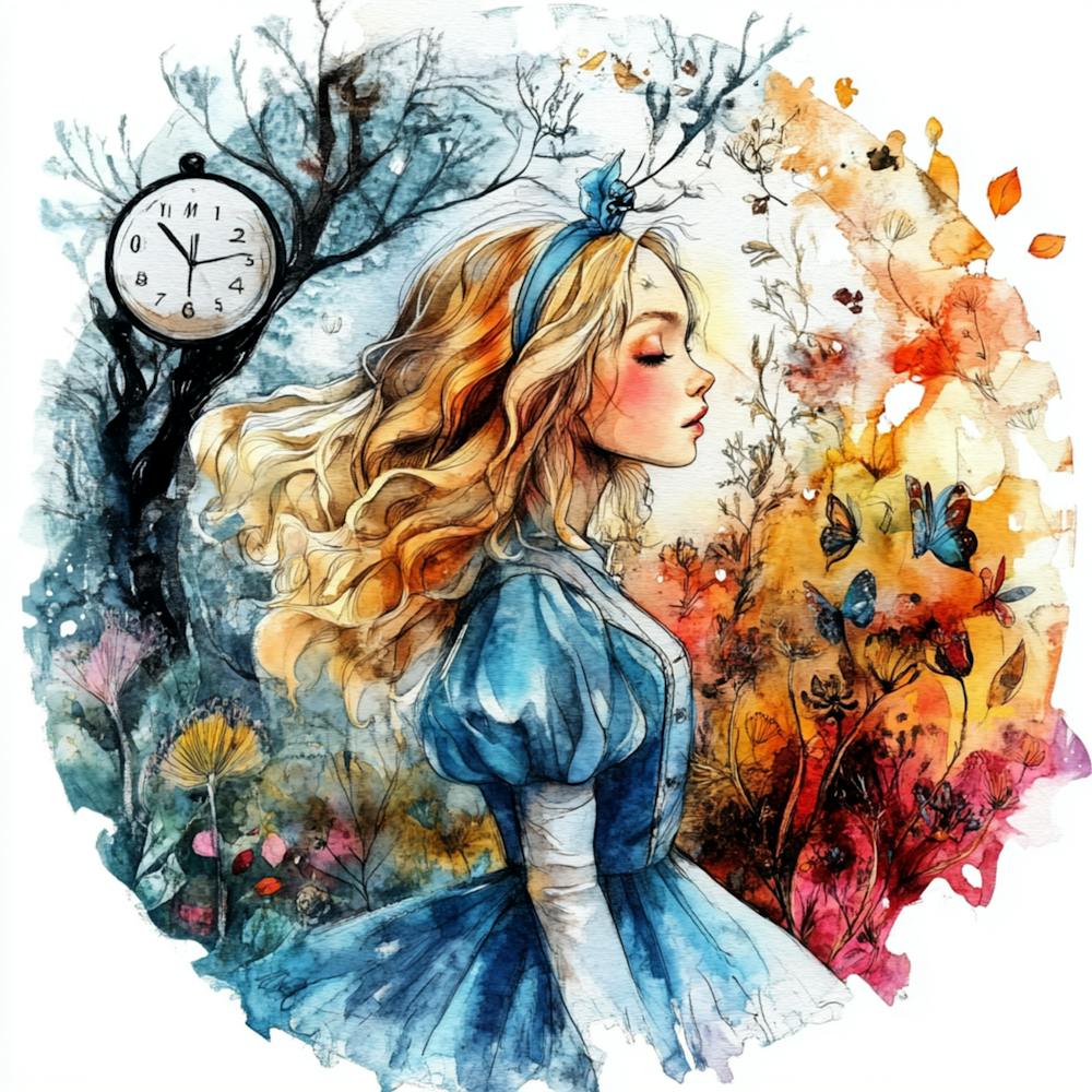 Watercolor Girl in Wonderland 5