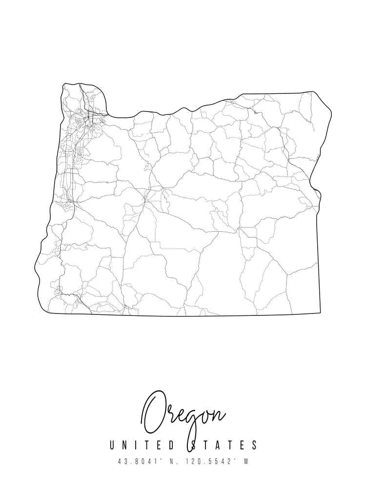 Oregon Minimal Street Map