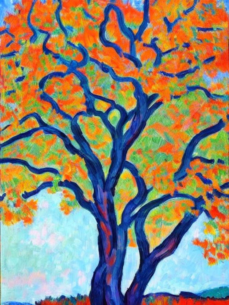 Willow Oak 2 tree Abstract Block Colour
