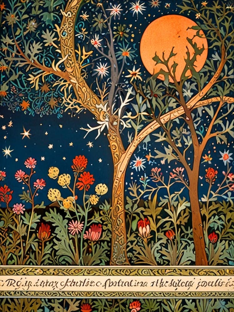 William Morris Moon And The Trees 1