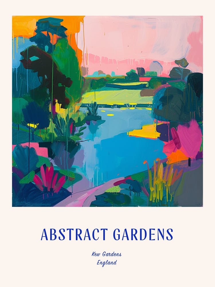 Colourful Gardens Kew Gardens United Kingdom 5 Blue Poster