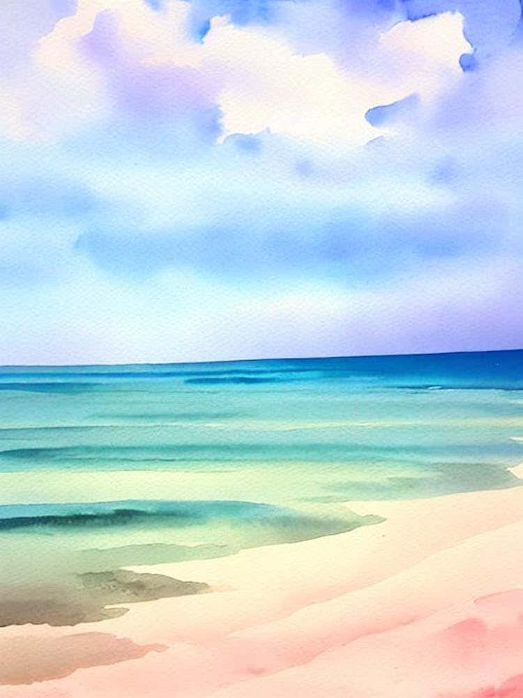 Bantayan Island Beach, Philippines Watercolour