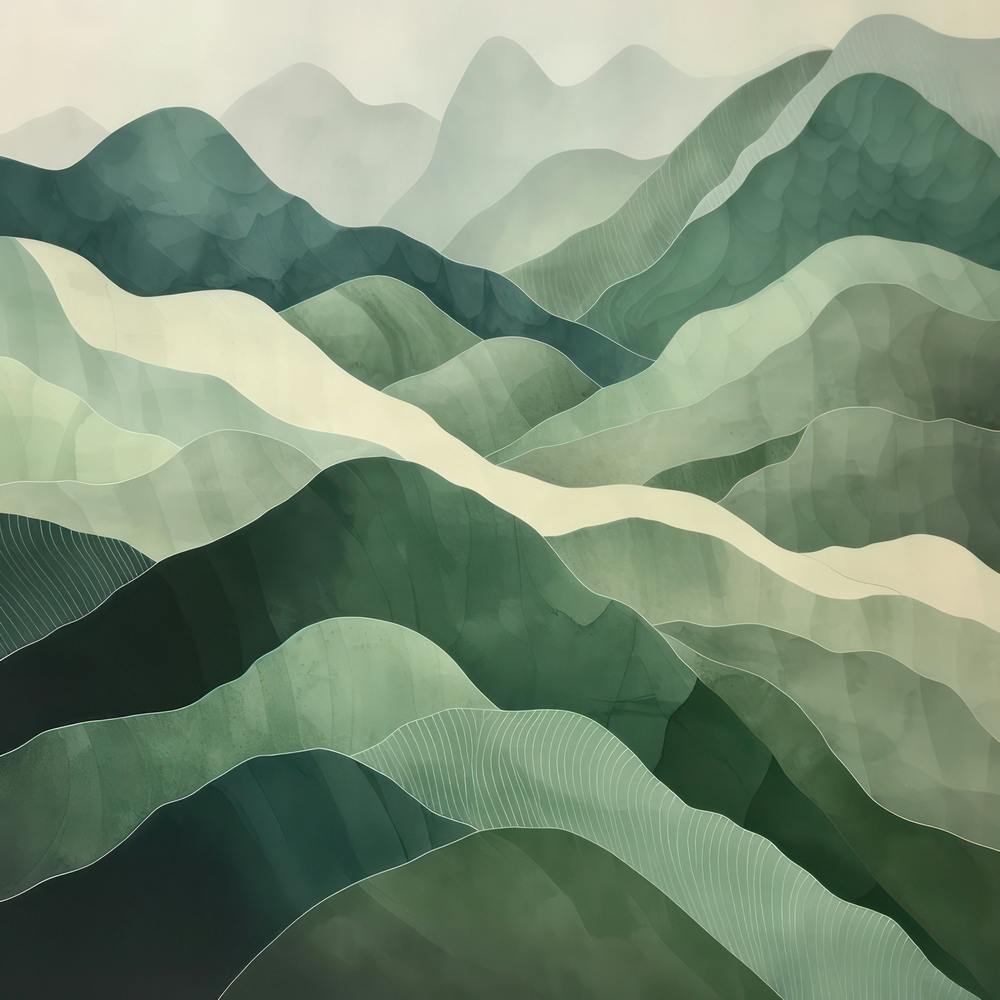 Japanese Watercolour Of Mount Haguro 1