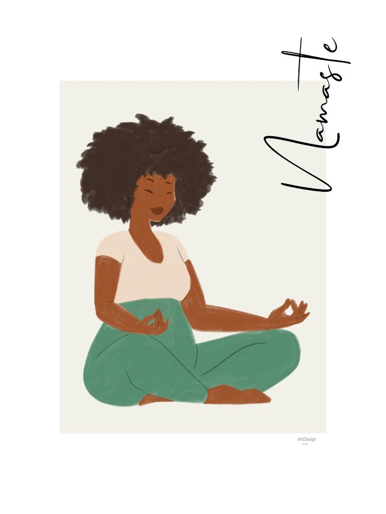 Namaste VII - person, yoga, namaste, silhouette, self love, minimalistic, pastel, boho, spirituality, yoga pose, yogi, mural, illustration, fine art, mindfulness