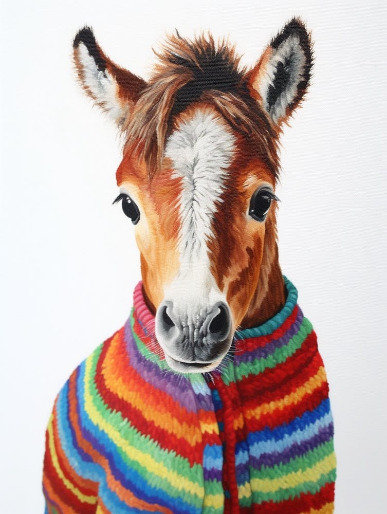 Baby Animal Wearing Sweater Horse 2
