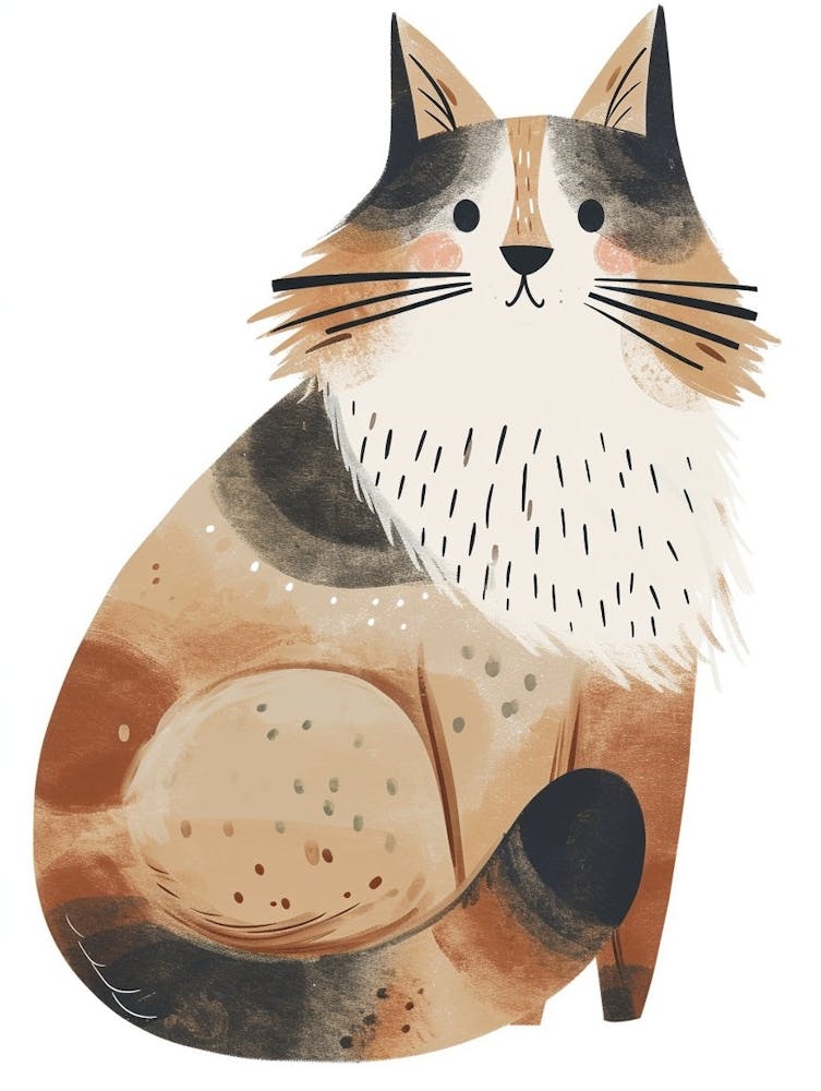 Ragamuffin Cat Clipart Illustration 3