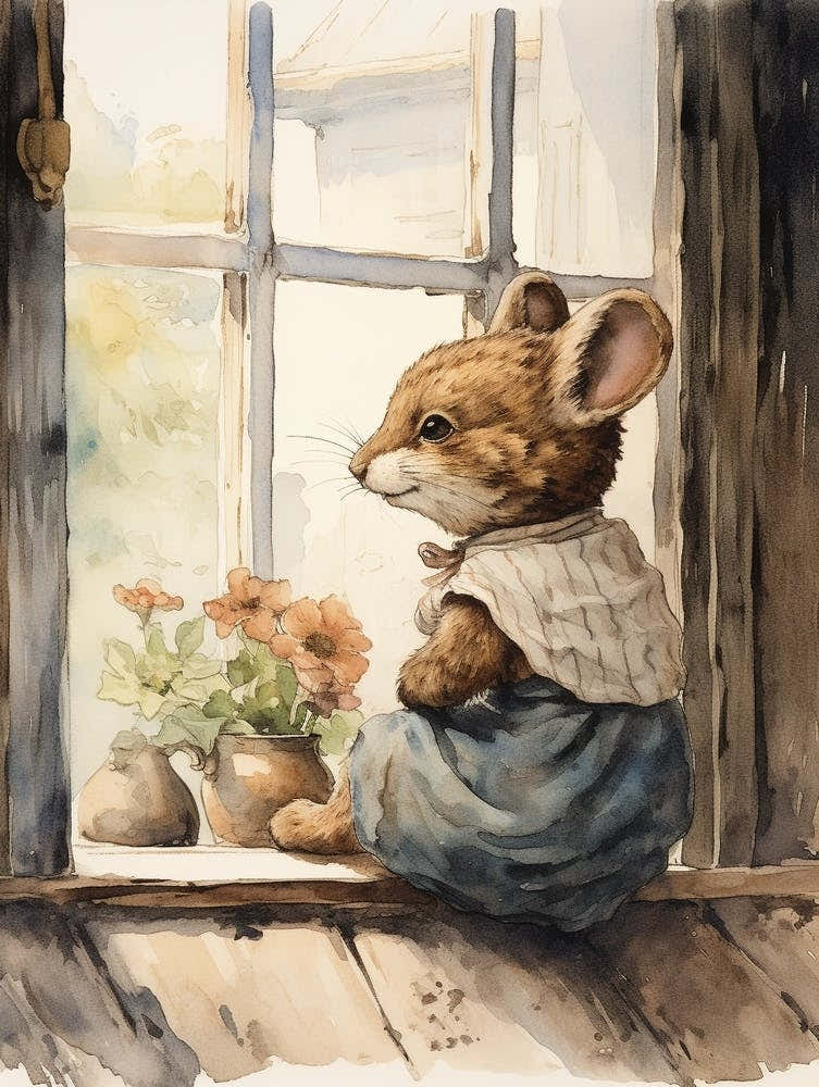 Storybook Animal Watercolour Mouse 3