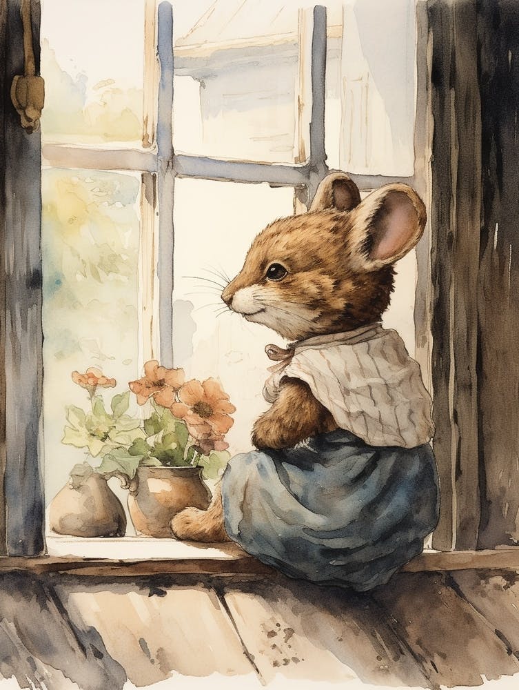 Storybook Animal Watercolour Mouse 3