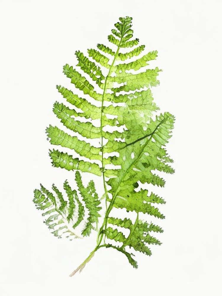 Maidenhair Spleenwort Wildflower Watercolour