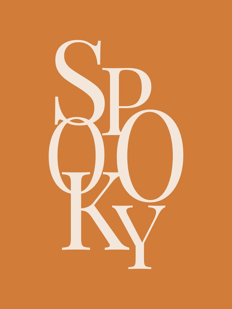 Modern Spooky Typography - White & Orange