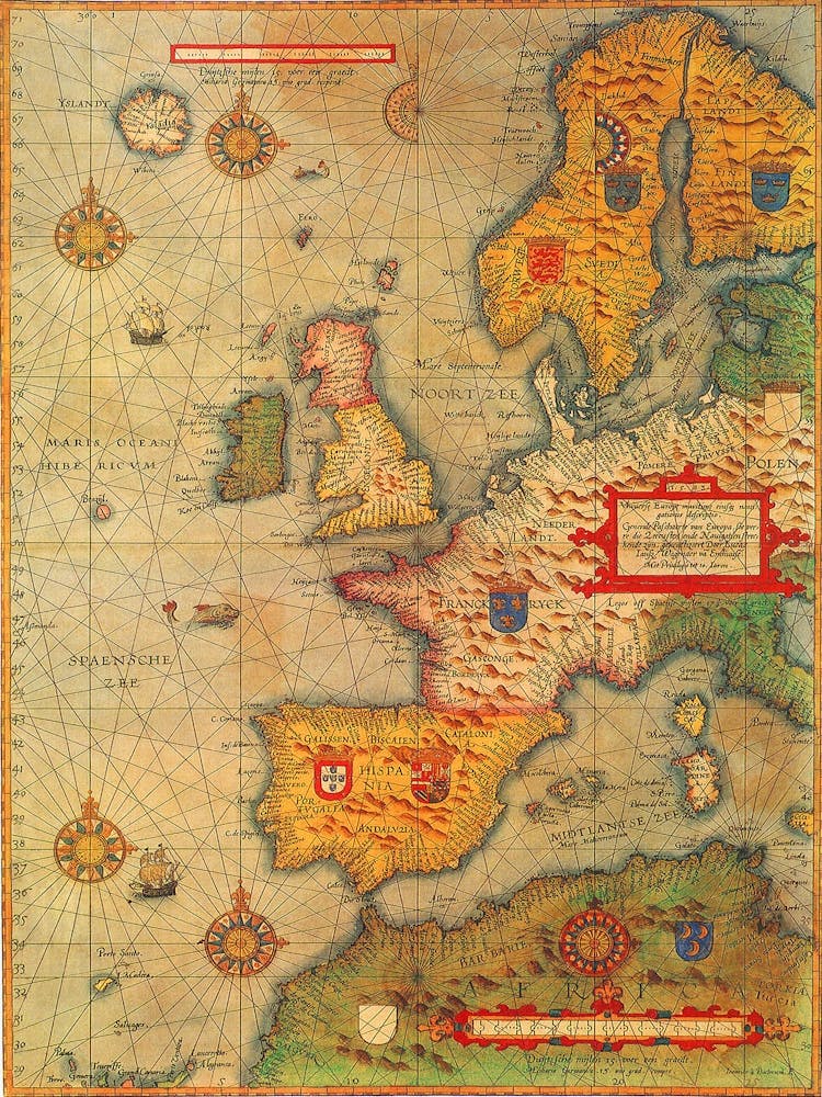 Map Of Europe — retro map, vintage map print 1