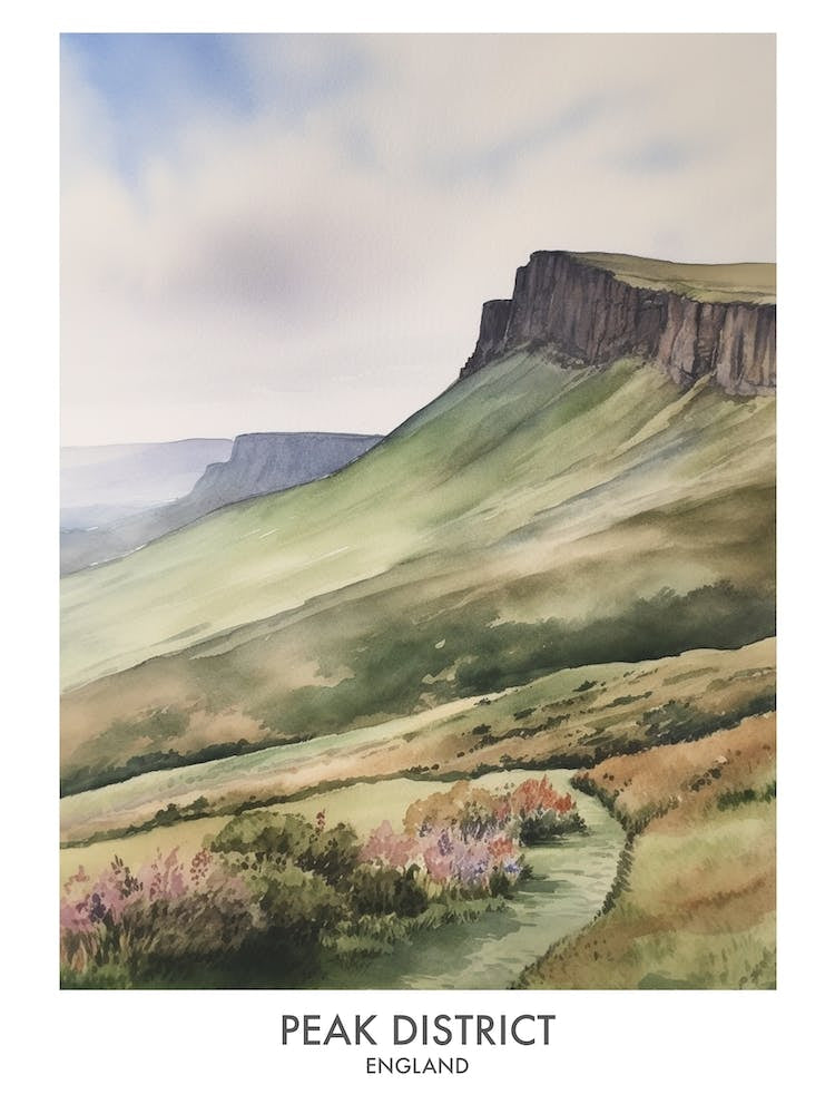 Peak District 11 Watercolour Travel Poster