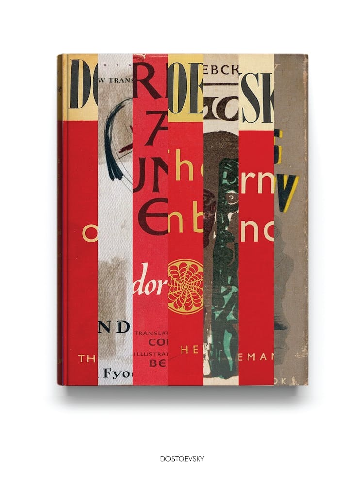 Fyodor Dostoevsky - Book Lover Abstract Print -First Edition Covers