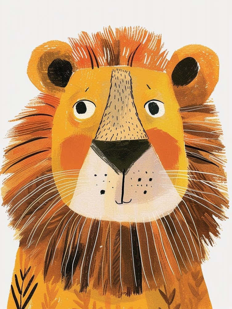 African Lion Portrait Close Up Clipart 1