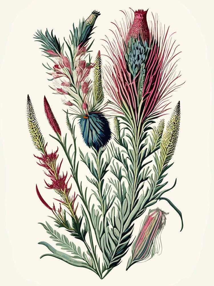 Gayfeather Wildflower Vintage Botanical