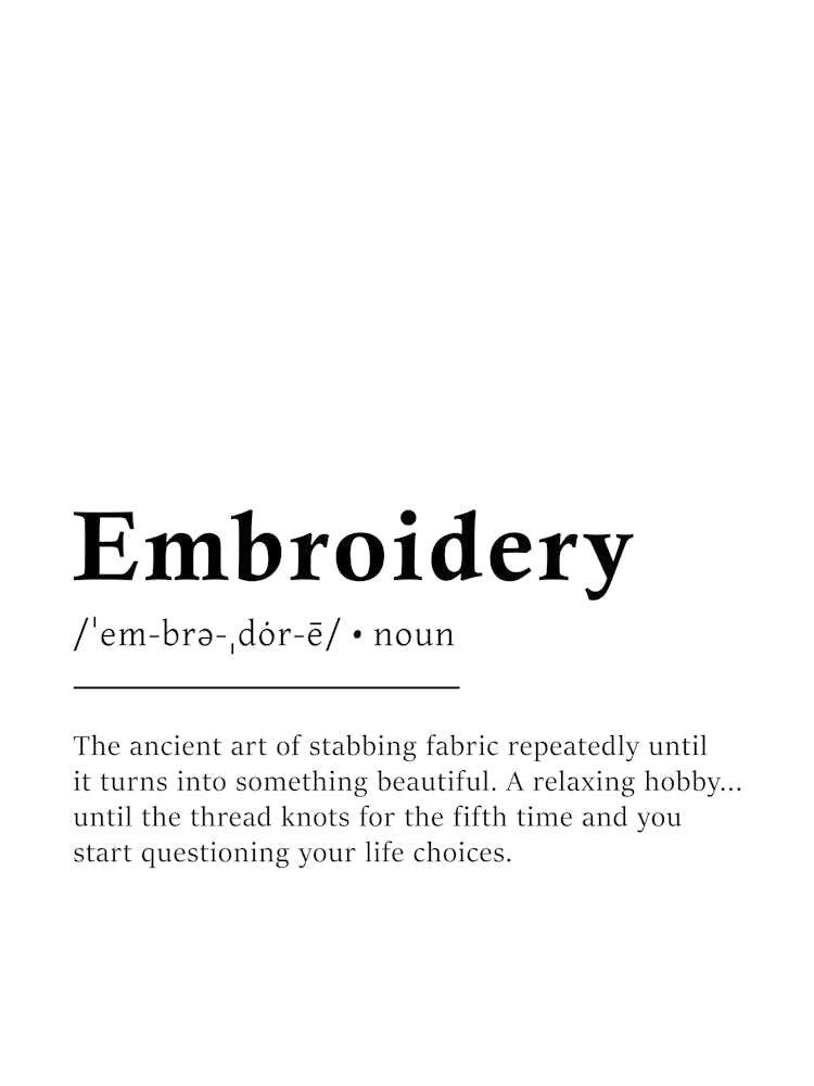 Embroidery Definition Poster - Dictionary