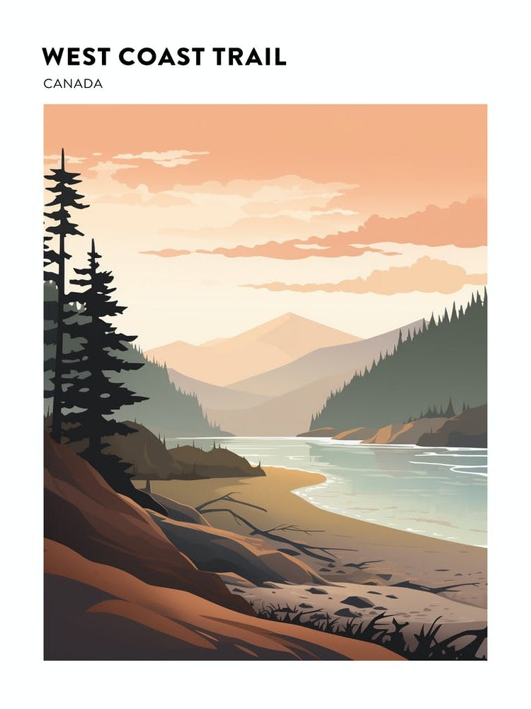 West Coast Trail Canada 1 Hiking Trail Landscape Poster