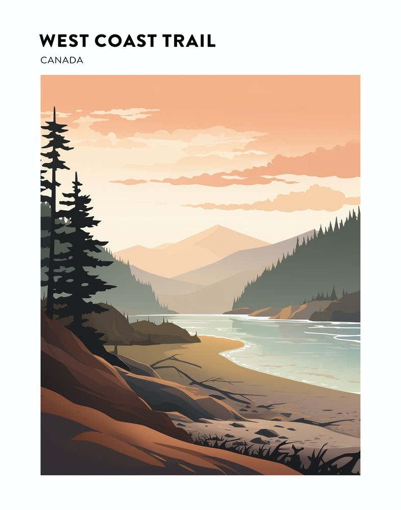 West Coast Trail Canada 1 Hiking Trail Landscape Poster