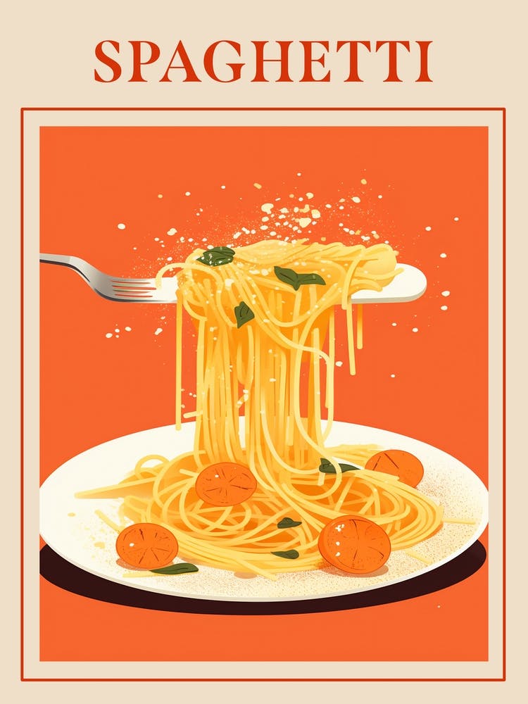 Spaghetti Bolognese Italian Pasta Poster