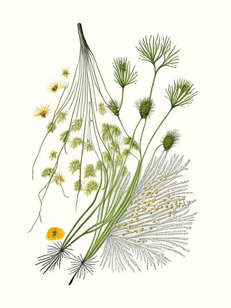 Fennel Seeds Spices And Herbs Pencil Illustration 4