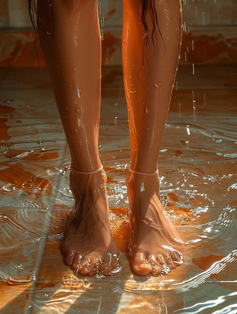 Woman'S Feet In Water 1
