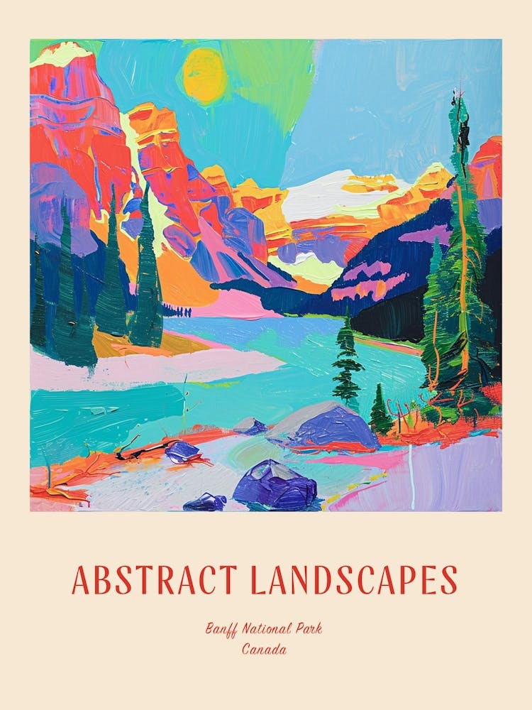 Colourful Abstract Banff National Park Canada 3 Poster