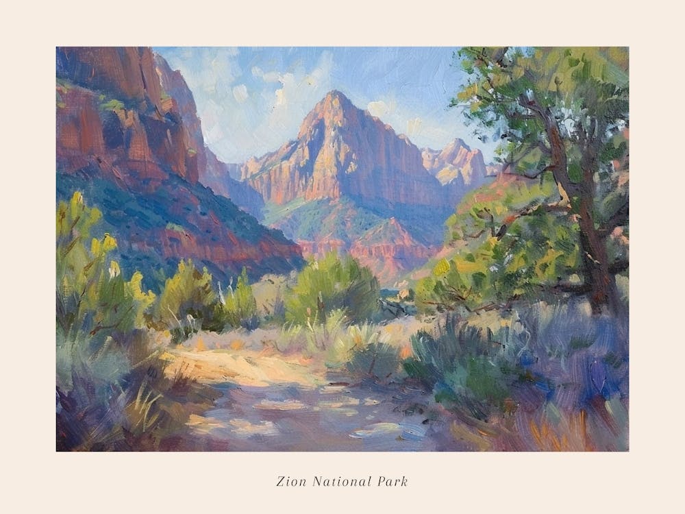 Western Landscapes Zion National Park Utah 4 Poster