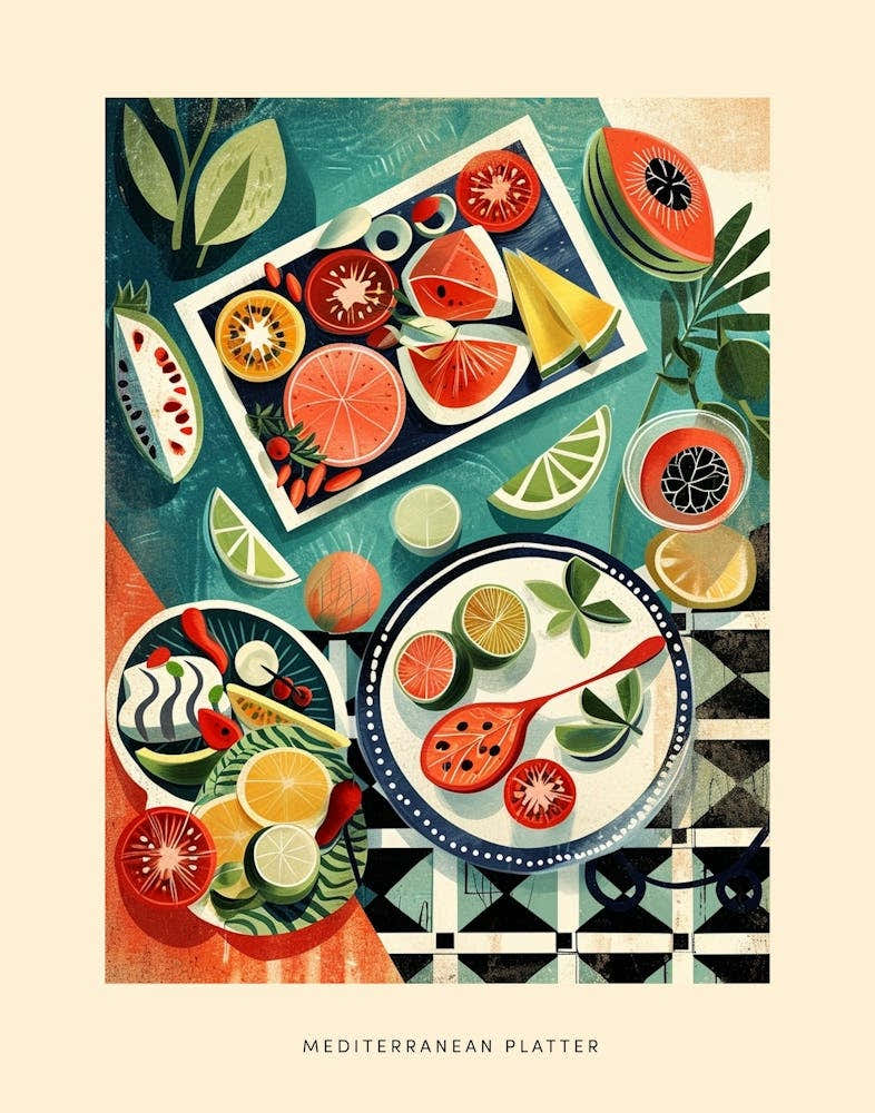 Mediterranean Platter Art Deco Poster 2