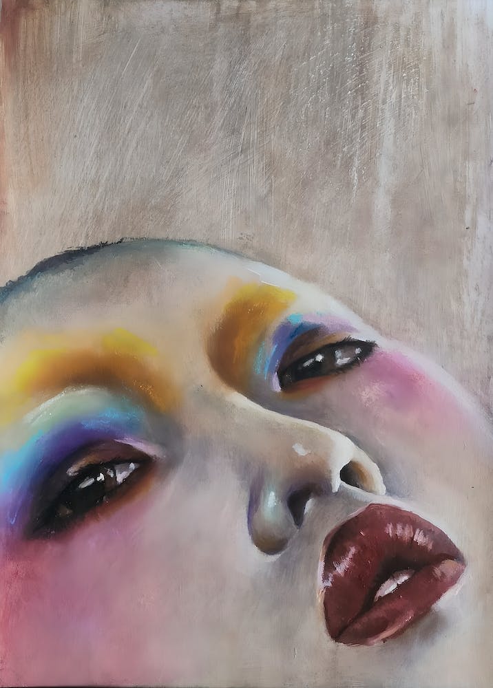 Asian Woman With Bright Make Up