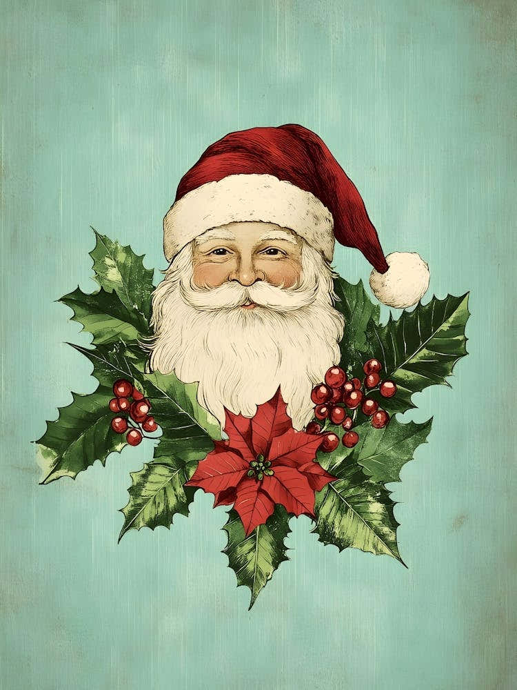 Santa Claus With Holly