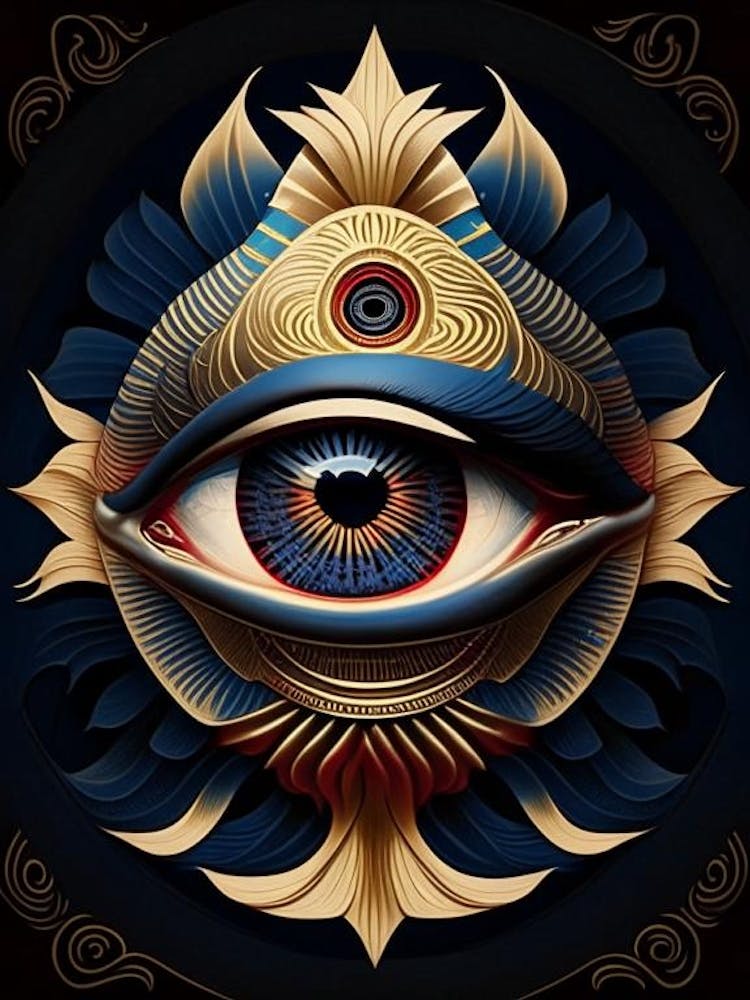 Third Eye Symbol 1, Japanese Ukiyo E Style