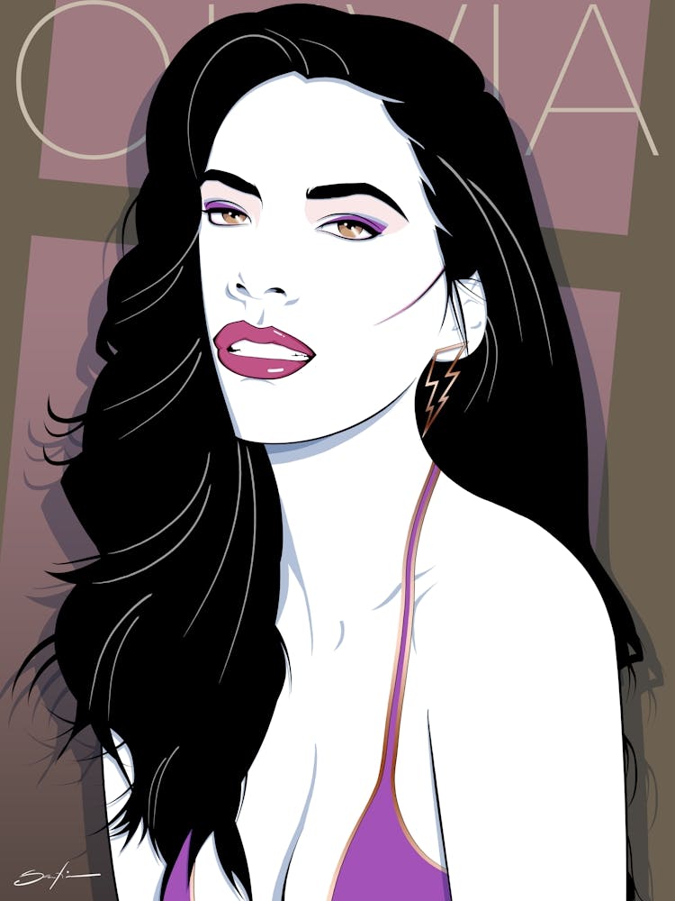 Olivia Munn - Retro 80s Style
