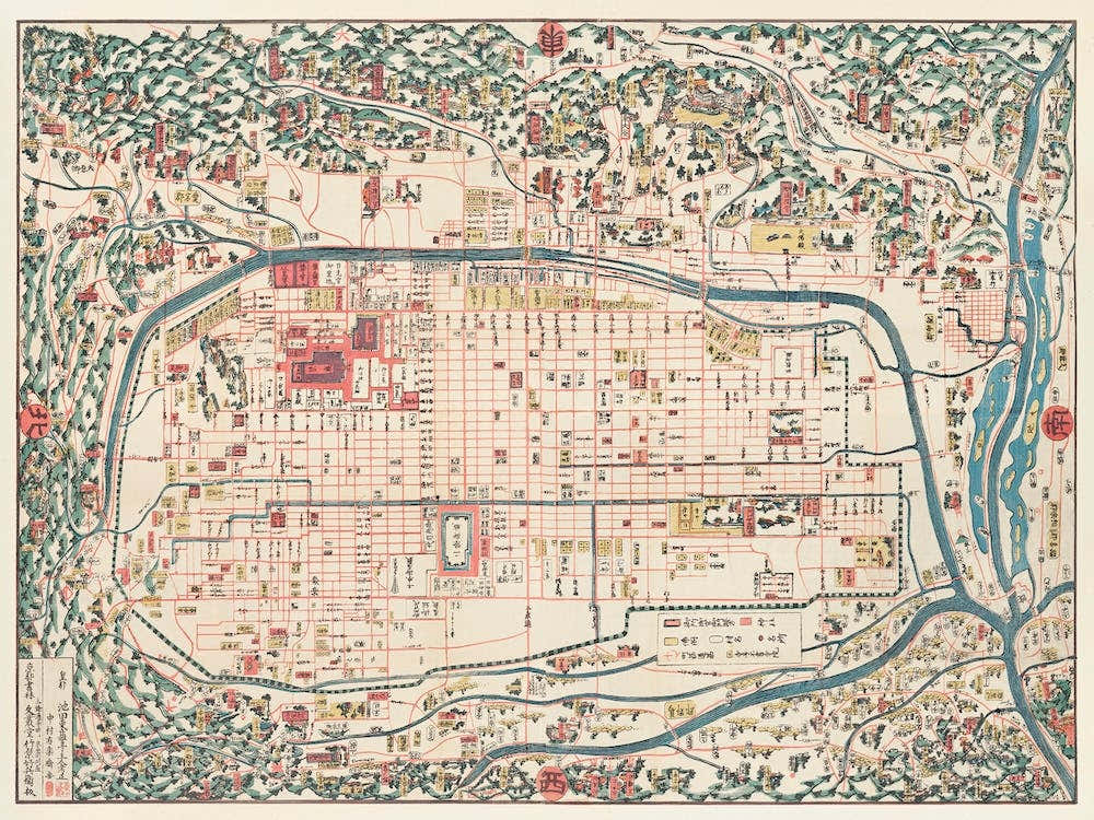 Map Of Kyoto (1863)