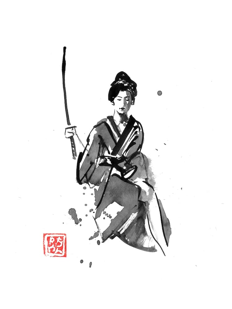 Geisha And Katana