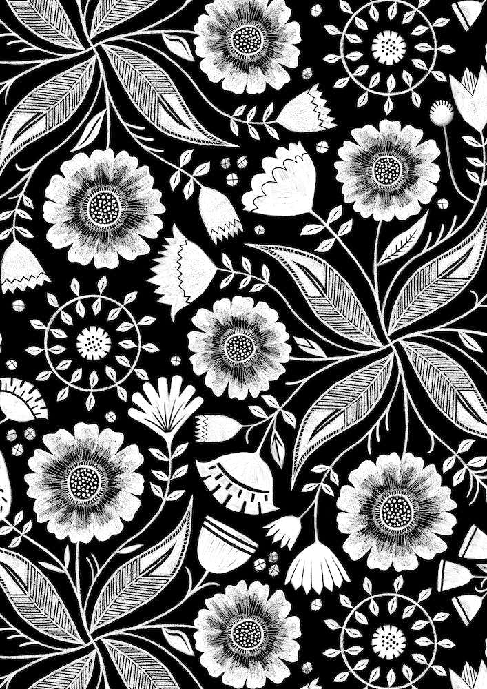 Black And White Botanical