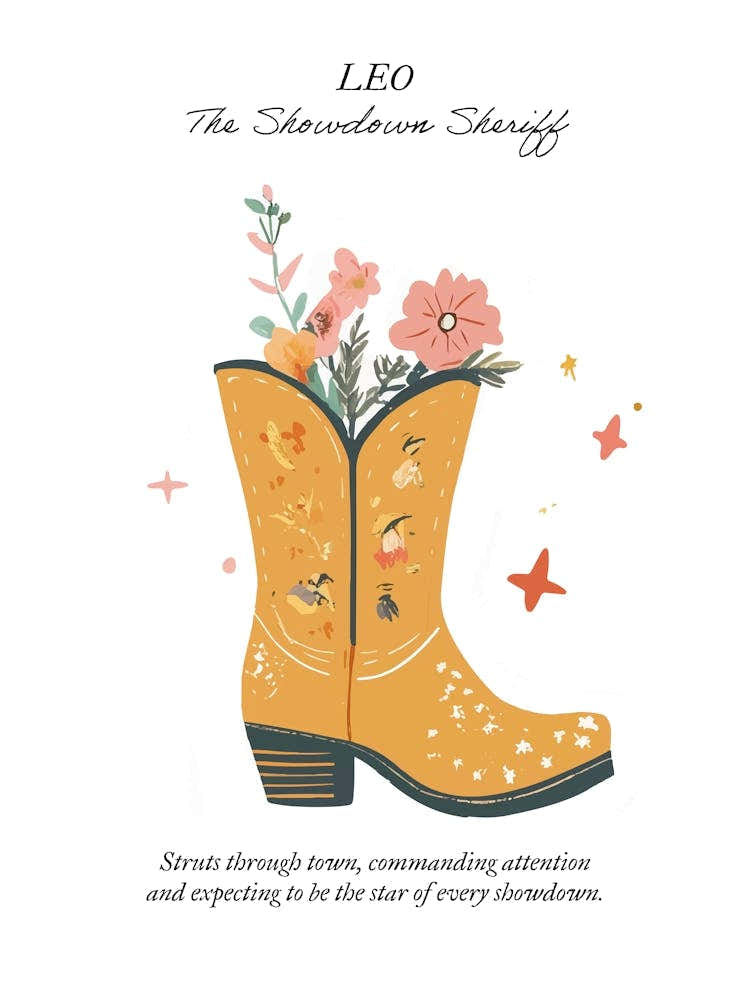 Leo Cowboy Boots Zodiac Preppy Western Cowgirl