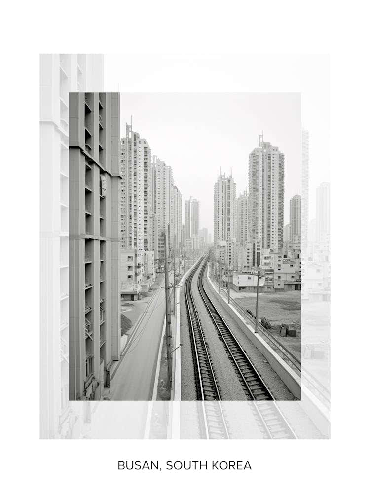 Poster Of Busan, South Korea, Black And White Old Photo 4