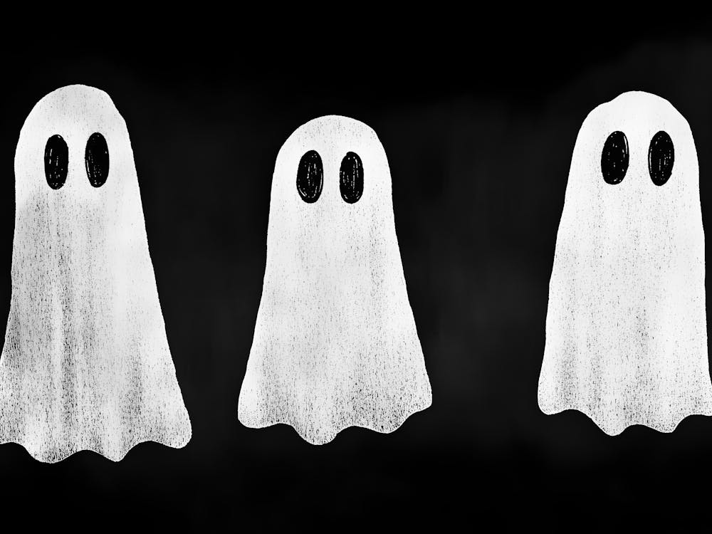 Ghosts On A Black Background